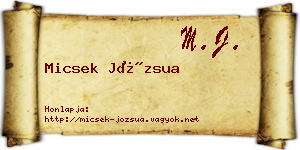 Micsek Józsua névjegykártya